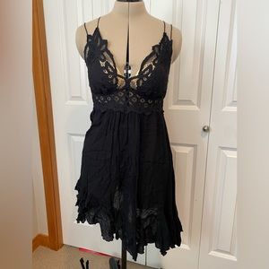 Free People FP One Adella Slip Black Mini Dress Size Medium